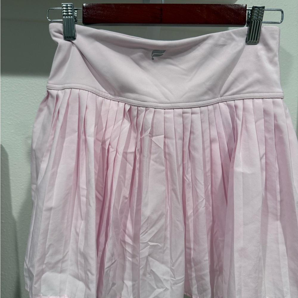 Fabletics Pink Pleated Skater Mini Skirt - Picture 2 of 3
